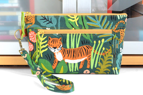 Rifle Paper Co. Jungle Double-Zip Wristlet