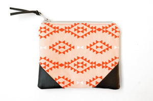 Coral Nomad Leather Coin Purse