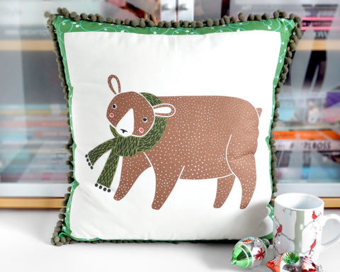 Pillow Cover - Brown Bear