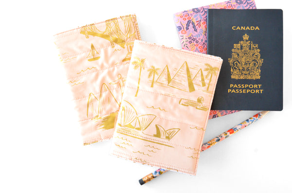 Rifle Paper Co Pink & Gold Passport Cover