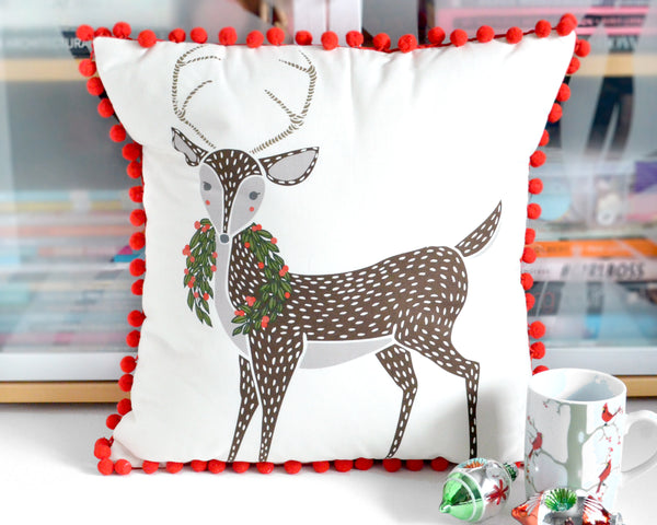 Pillow Cover - Holiday Deer