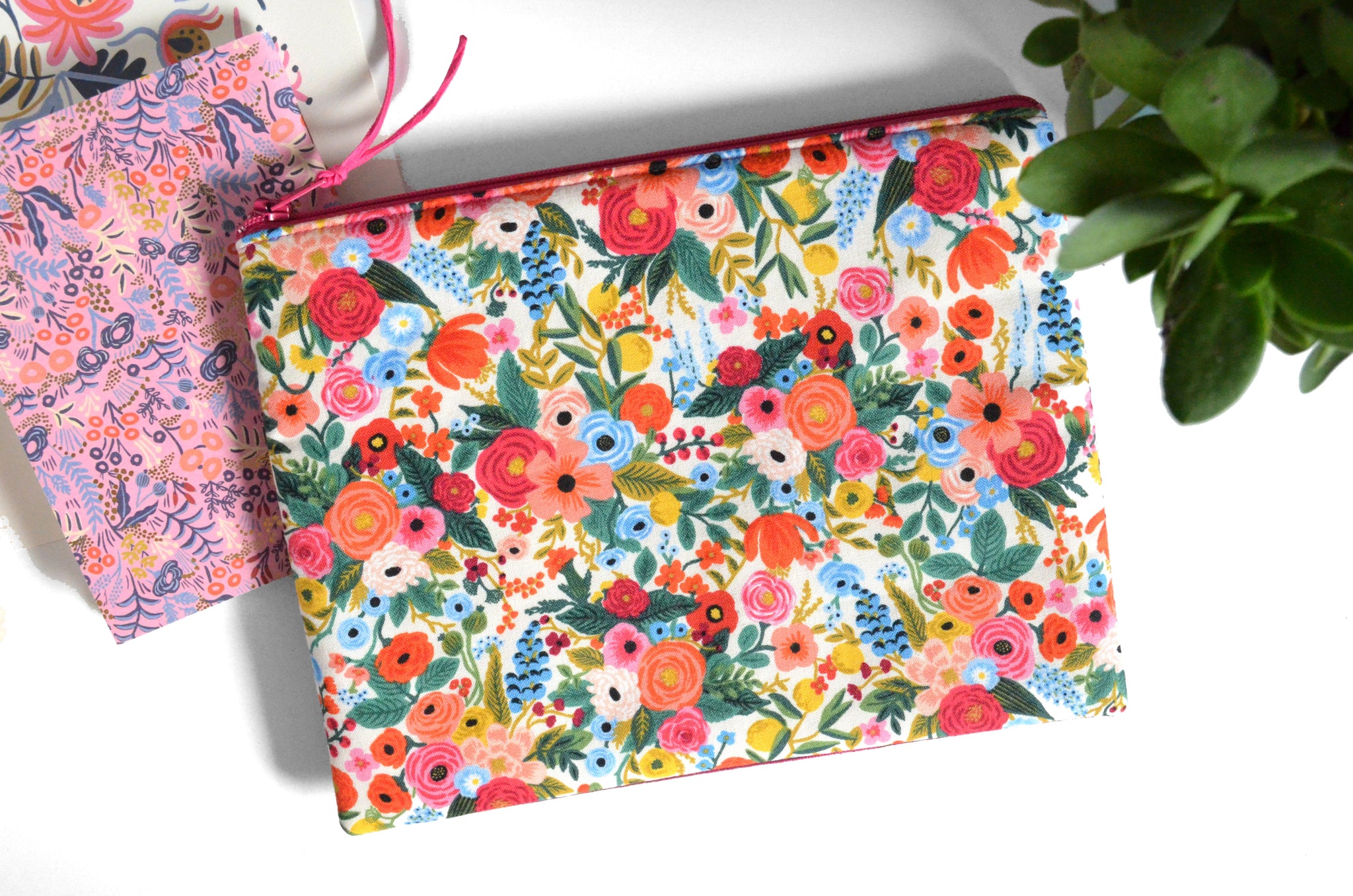 Large Pouch - Pink Rifle Paper Garden Party