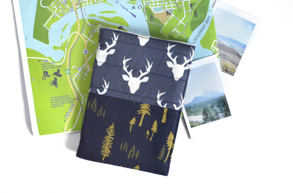 Navy Deer Passport Cover