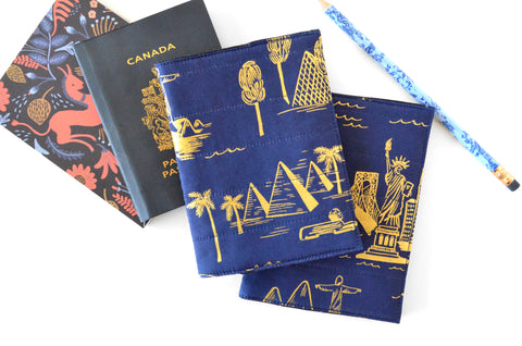 Rifle Paper Co Navy & Gold Passport Cover