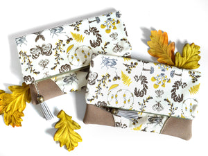 Yellow Botany Fold Over Clutch