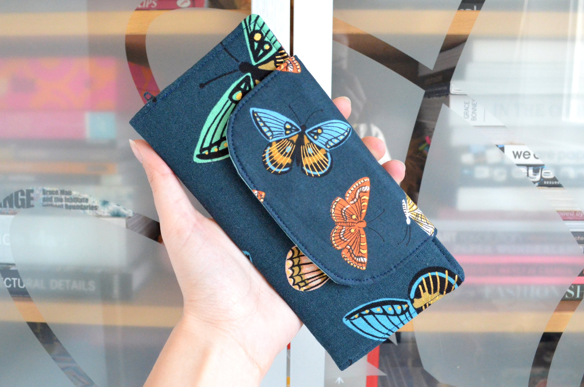 Rifle Paper Co Navy Butterfly Wallet