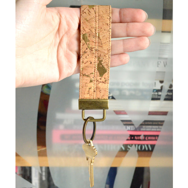 Gilded Bark Cork Leather Keychain