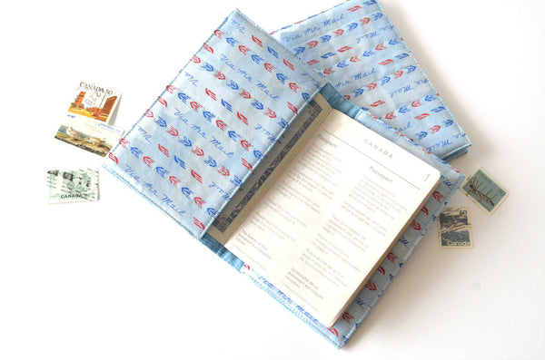 Blue Airmail Passport Cover
