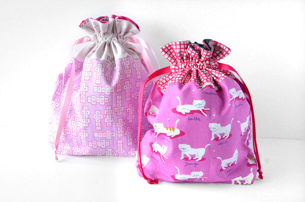 Pink Hopscotch Fabric Gift Bag