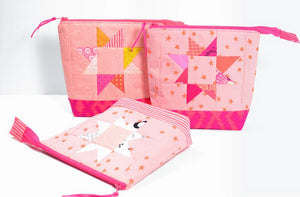 Pink Patchwork Star Pouch