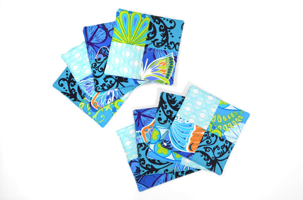 Blue Fabric Drink Coasters