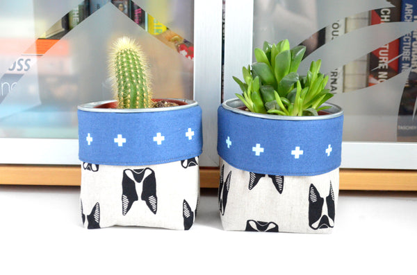 Boston Terrier Fabric Plant Pot