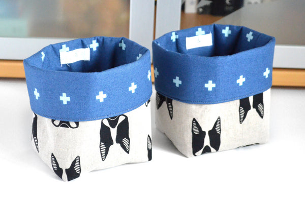 Boston Terrier Fabric Plant Pot
