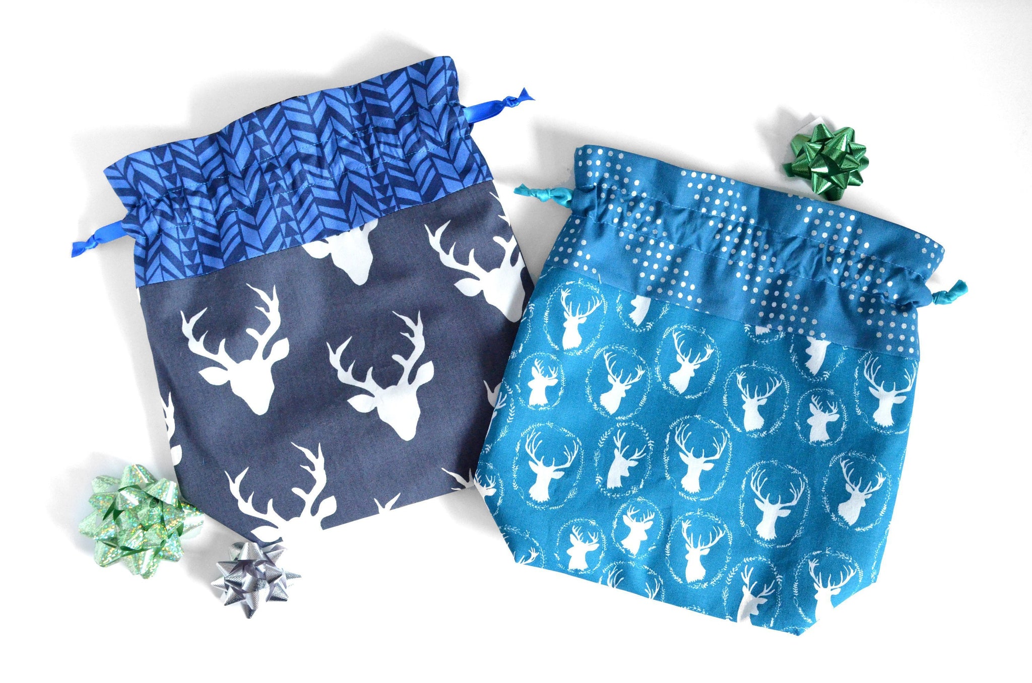 Blue Deer Fabric Gift Bag