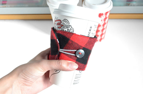 Red Plaid Coffee Sleeve