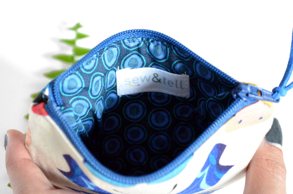 Blue Butterfly Round Coin Purse