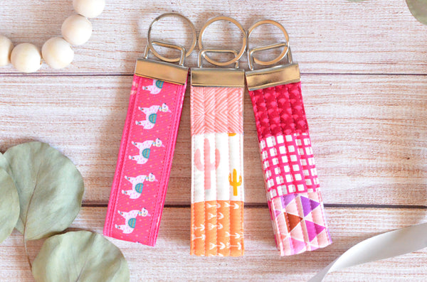 Pink Patchwork Keychain Gifting Set