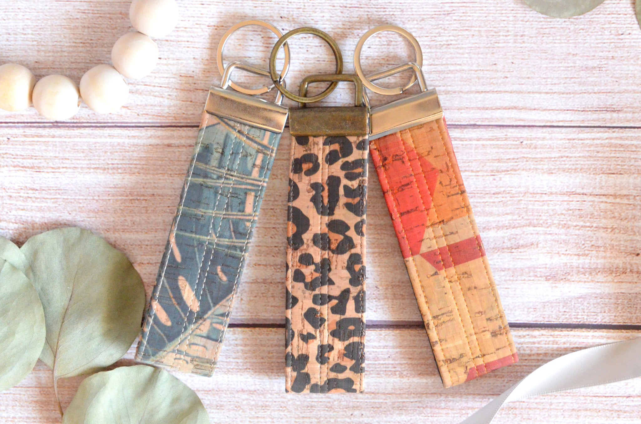 Tropical Cork Leather Keychain Gifting Set