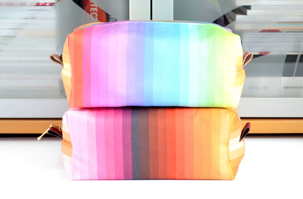Sunset Ombre Stripe - Jumbo & Boxy Toiletry Bags