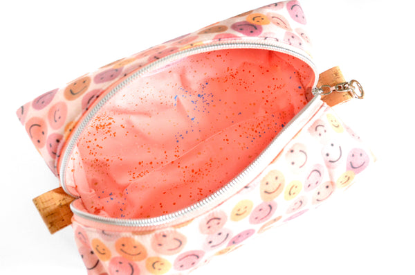 Pink Smiley Face - Jumbo & Boxy Toiletry Bags
