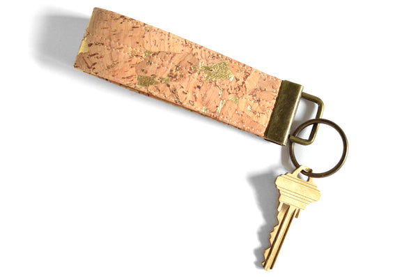 Gilded Bark Cork Leather Keychain