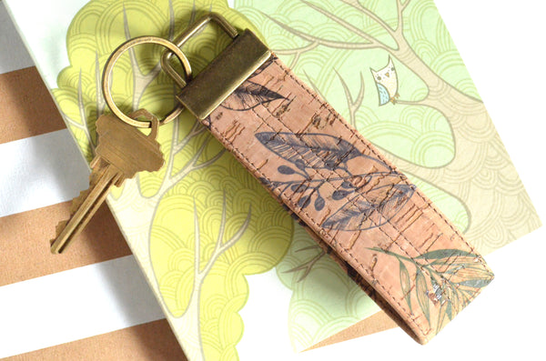 Botanical Cork Leather Keychain