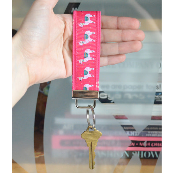 Pink Llama Ribbon Keychain