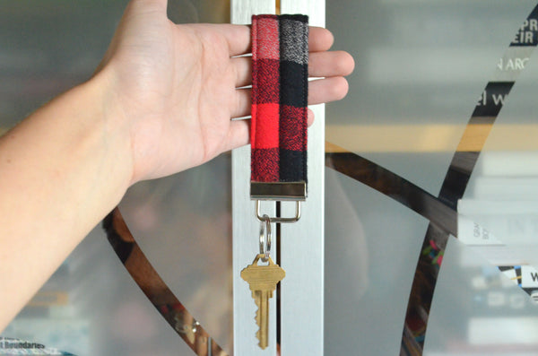 Red Plaid Keychain