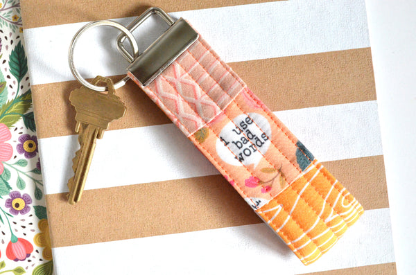 Orange Sweary Patchwork Keychain