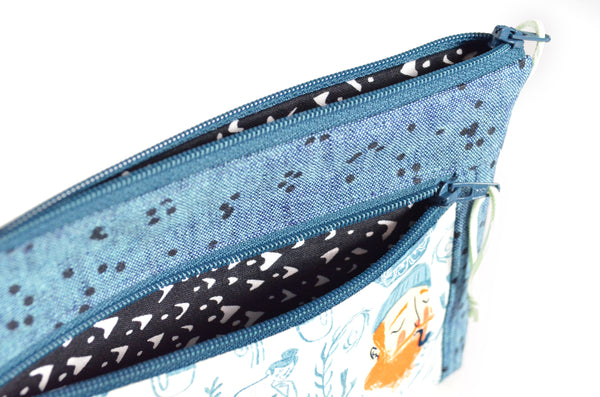 Sink or Swim Sailors Double-Zip Wristlet