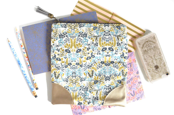 Rifle Paper Co Gold Tapestry Fold Over Clutch