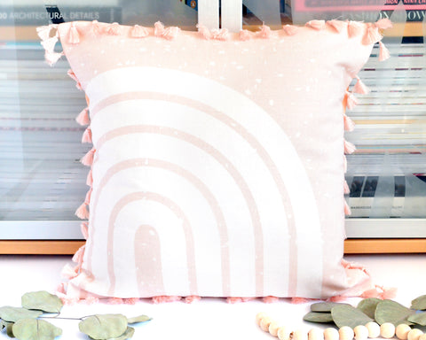 Pillow Cover - Terrazzo Rainbow in Light Pink