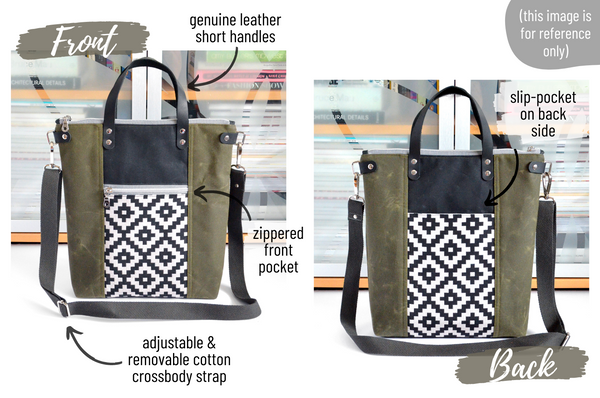 Teal & Black Rifle Paper Co Tapestry Crossbody Tote Bag