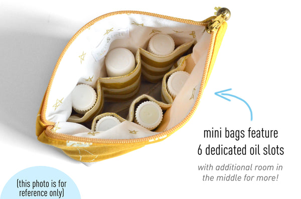 Navy Boho & Moonrise Mini Essential Oil Bags