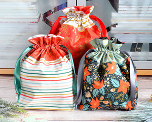 Rifle Paper Co Holiday Fabric Gift Bags *Regular Size*