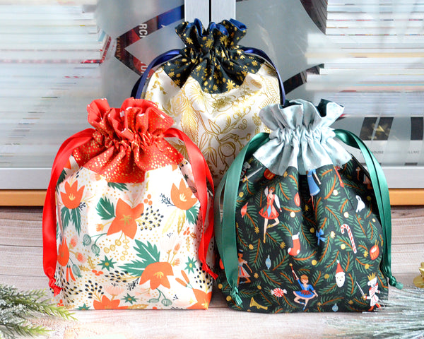 Rifle Paper Co Holiday Fabric Gift Bags *Regular Size*