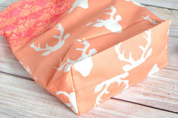 Pink Deer Fabric Gift Bag