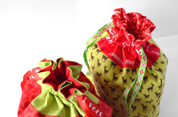 Christmas Deer Fabric Gift Bag