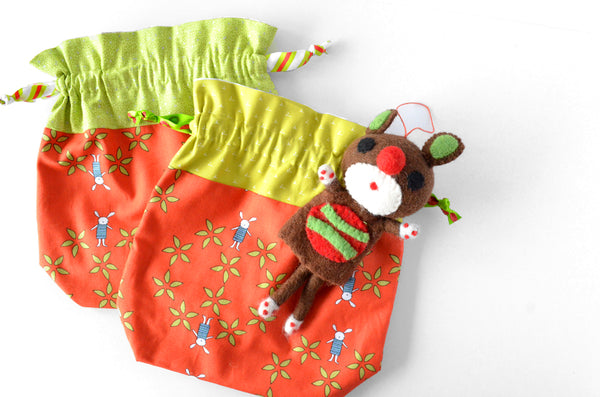 Red Bunny Fabric Gift Bag