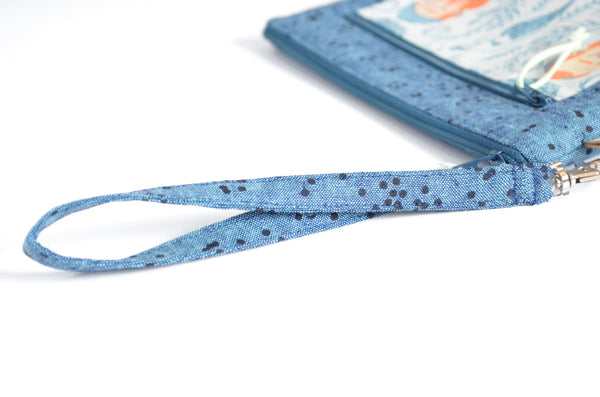 Sink or Swim Sailors Double-Zip Wristlet